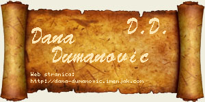 Dana Dumanović vizit kartica